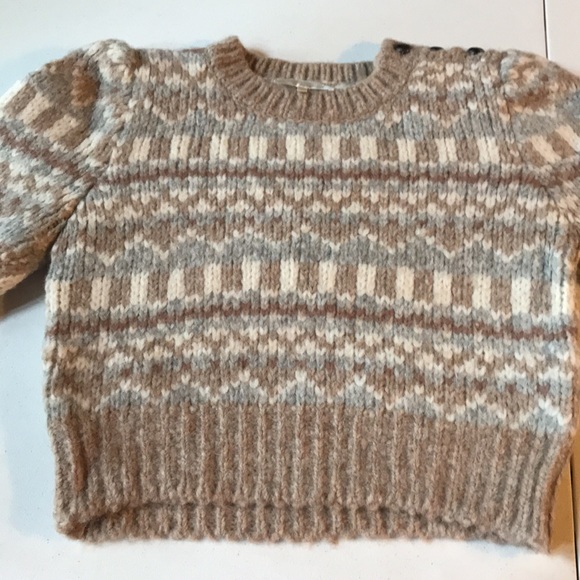 LoveShackFancy Cropped Fair Isle Alpaca Sweater - Picture 5 of 11